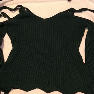 Dark green off the shoulder